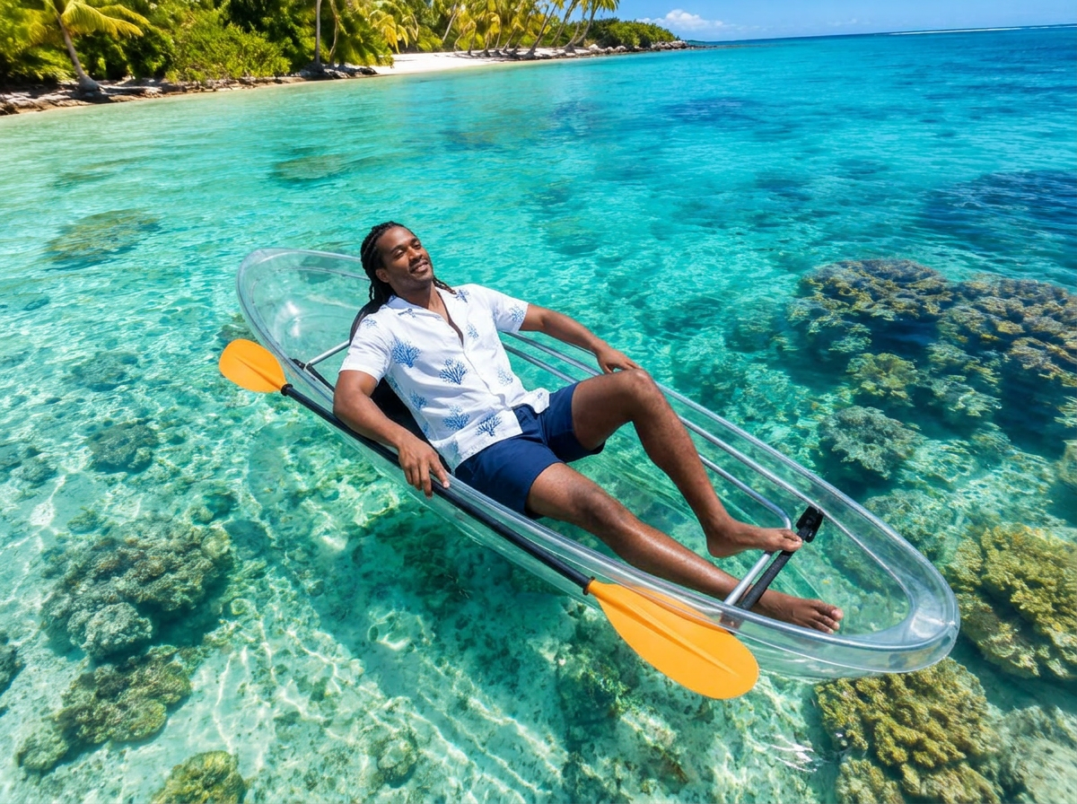 Solo clear kayak photoshoot